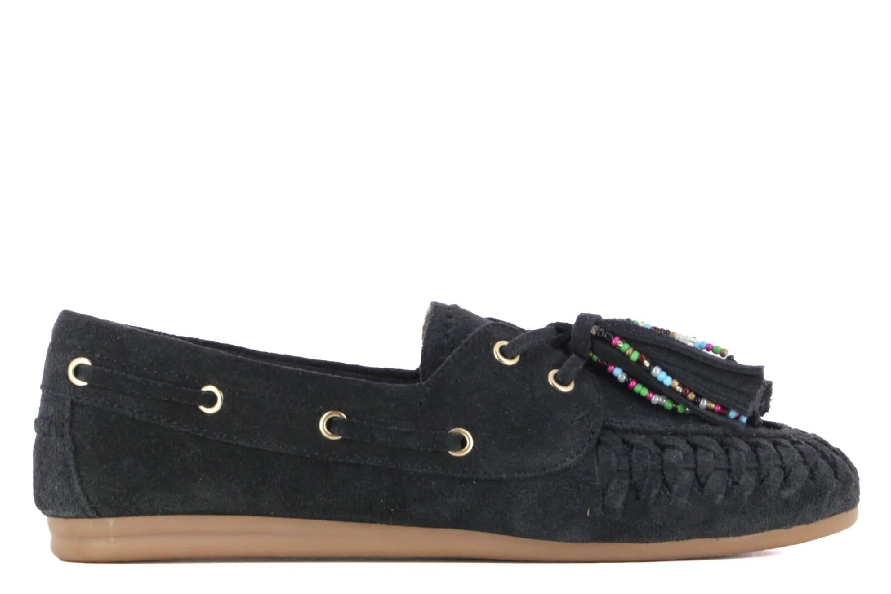 Mocasines planos azul marina de piel mujer YUMA Camila's