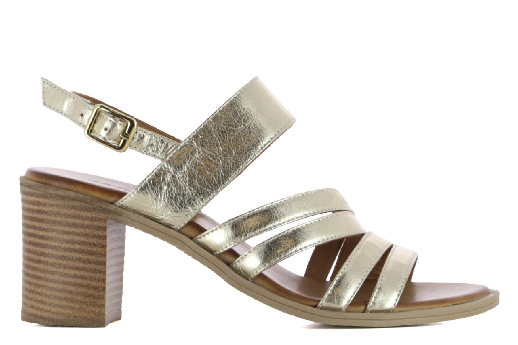 Sandalias de tacón fiesta cómodas PALMA plateadas