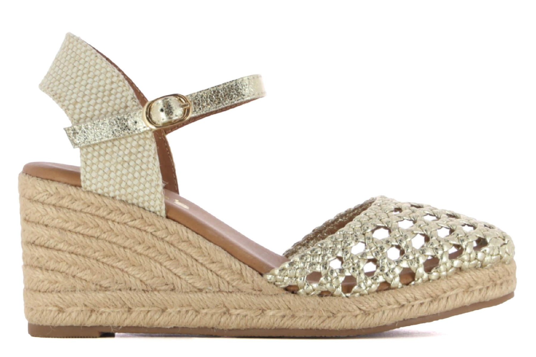 Alpargatas de cuña doradas mujer NINA Camila's