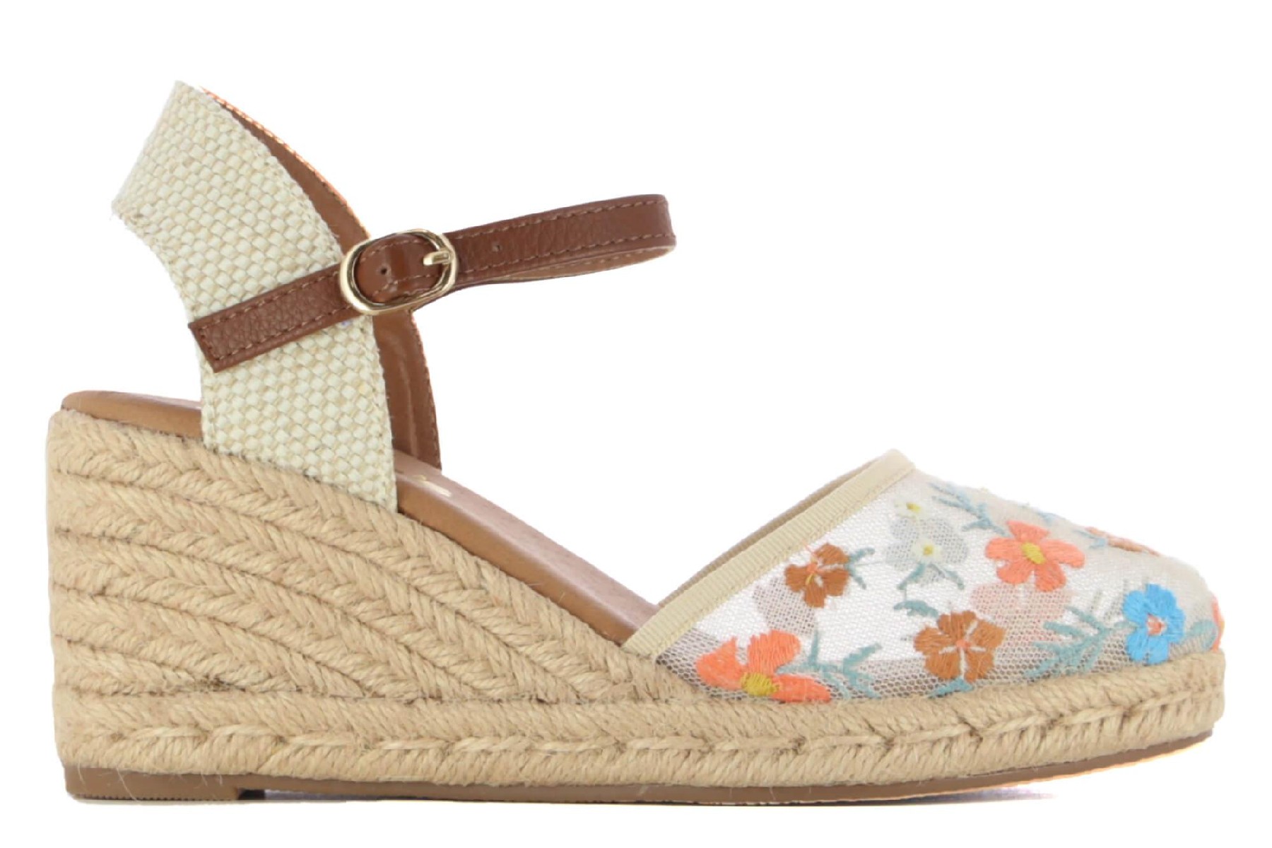 Alpargatas de cuña mujer bordado floral NINA Camila's