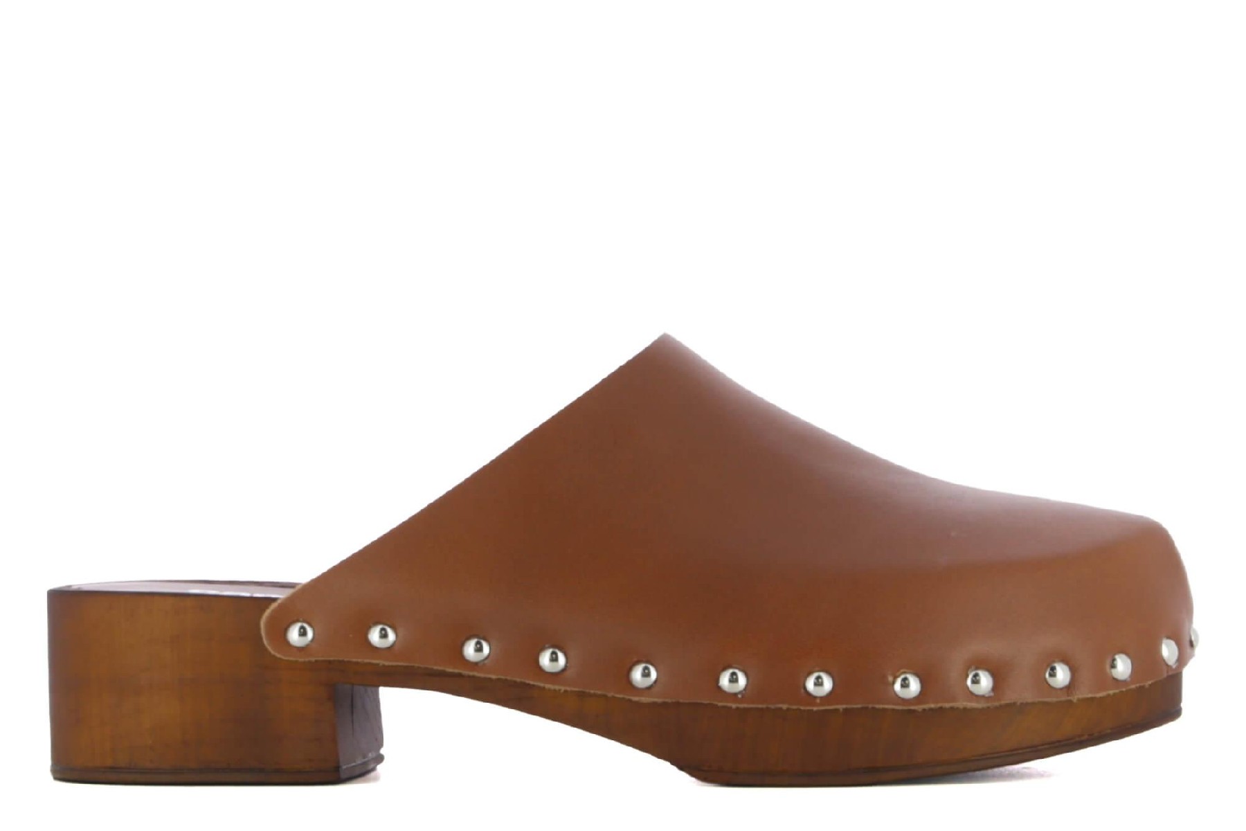 Zuecos de tacón camel de piel mujer GRETA Camila's