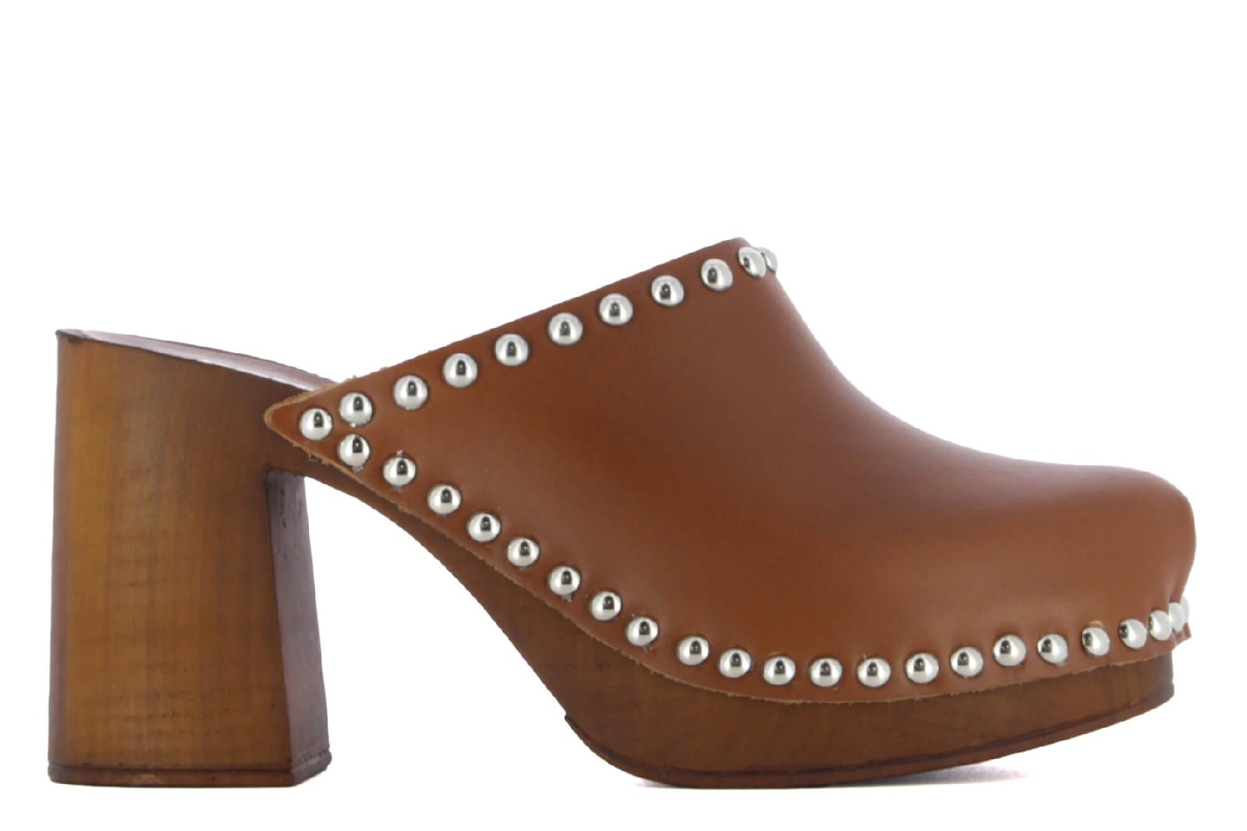 Zuecos de tacón mujer de piel BRUNA Camila's